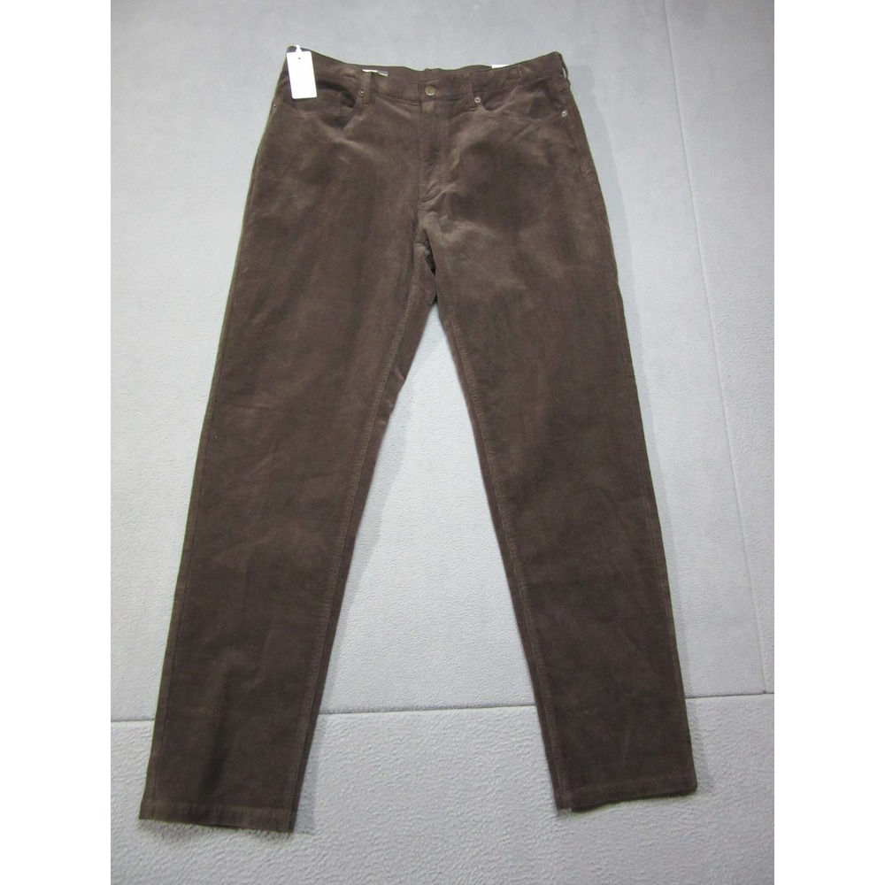 Marine Layer Pants Mens 36x32 Dark Brown Flex Terry Cords New Athletic Fit